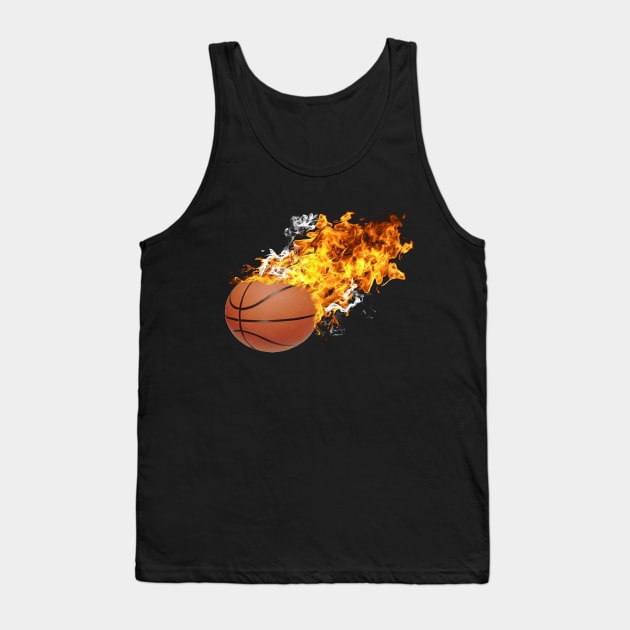 Flaming Basket Ball 2 Tank Top by Ratherkool